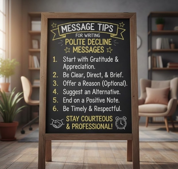 Message Tips for Writing Polite Decline Messages