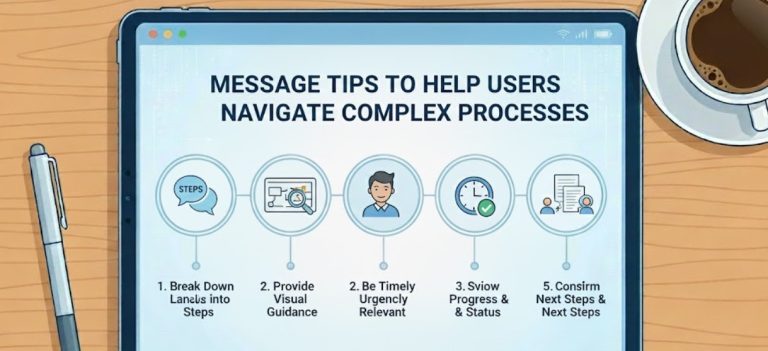 Message Tips to Help Users Navigate Complex Processes