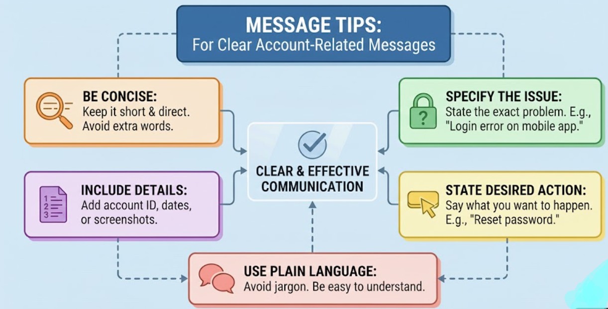 Message Tips for Clear Account-Related Messages