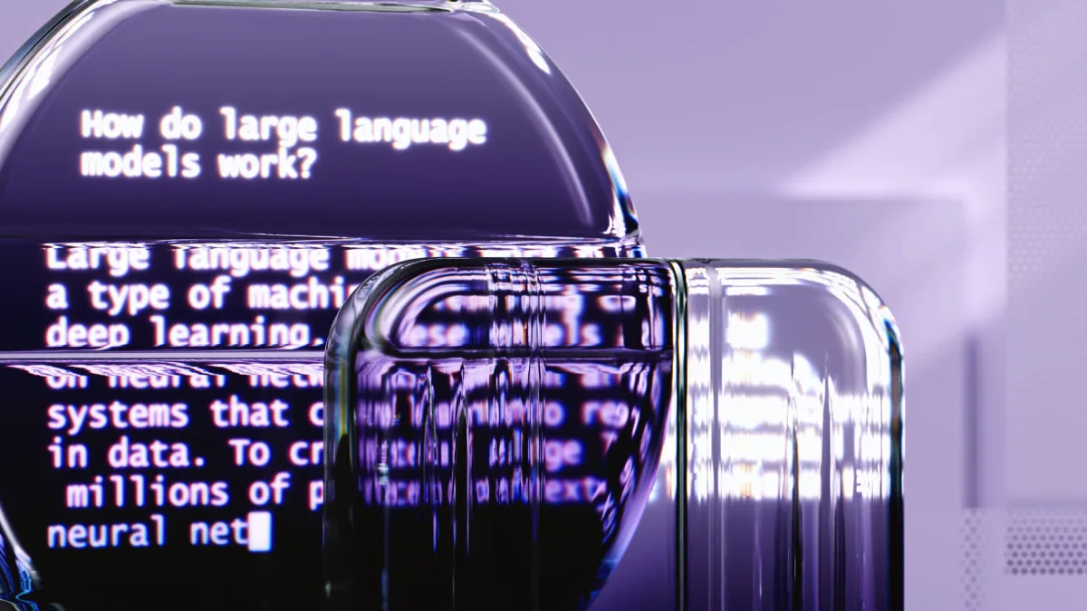Abstract representation of large language models and AI technology. Abstract representation of large language models and AI technology.