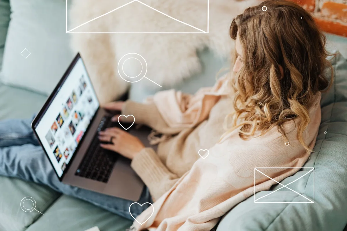 Cozy at-home remote work with a laptop, ideal for digital nomads.